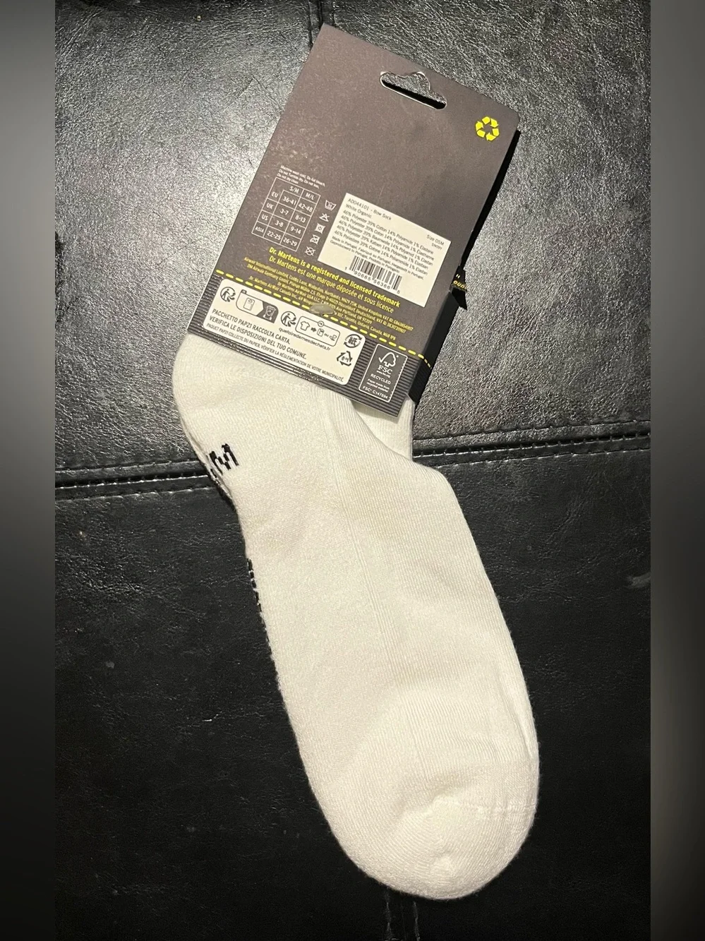 Dr. Martens Ankle Bow Socks S/M White Organic Cotton